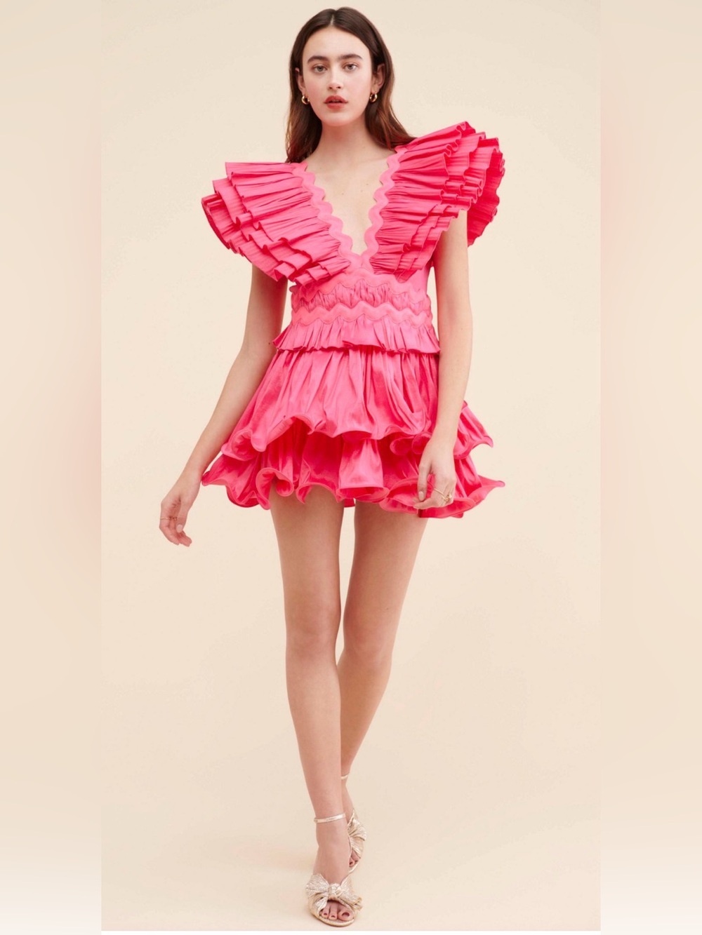 Celia B Prisma Pink Ruffle Mini Dress